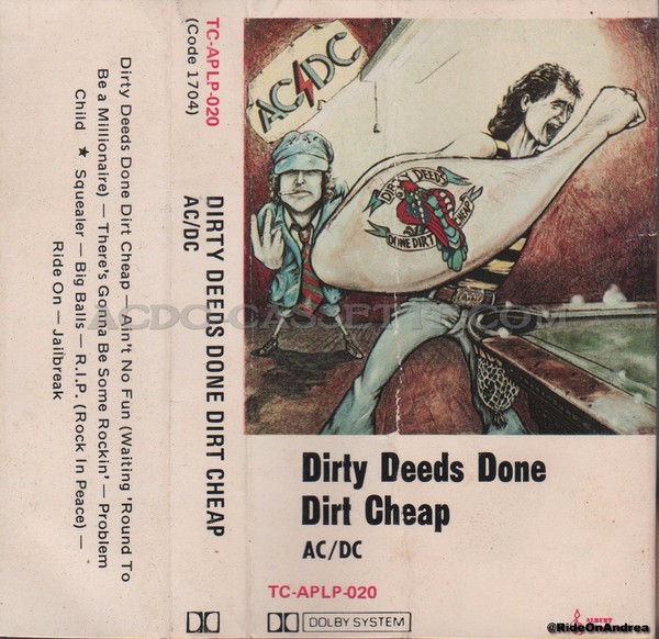 Dirty Deeds Done Dirt Cheap - Australia ) acdc-cassette.com