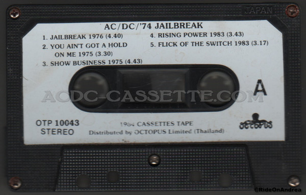 AC/DC CASSETTE '74 Jailbreak 1984 You Ain't Got A 